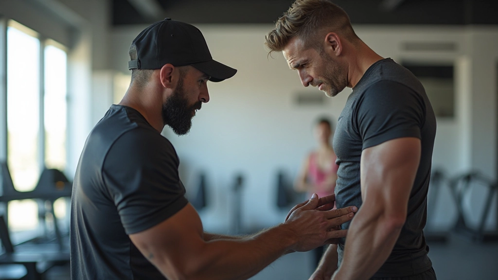 Athletic professional conducting training assessment with proper form and technique